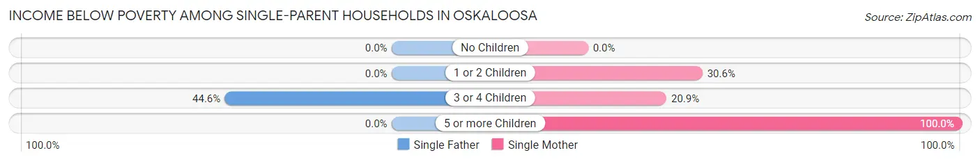 Income Below Poverty Among Single-Parent Households in Oskaloosa