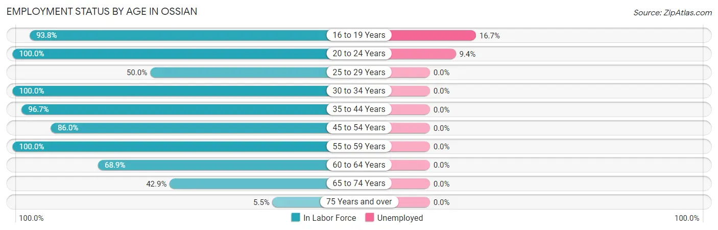 Employment Status by Age in Ossian