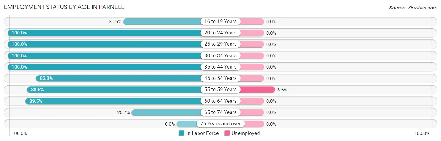 Employment Status by Age in Parnell