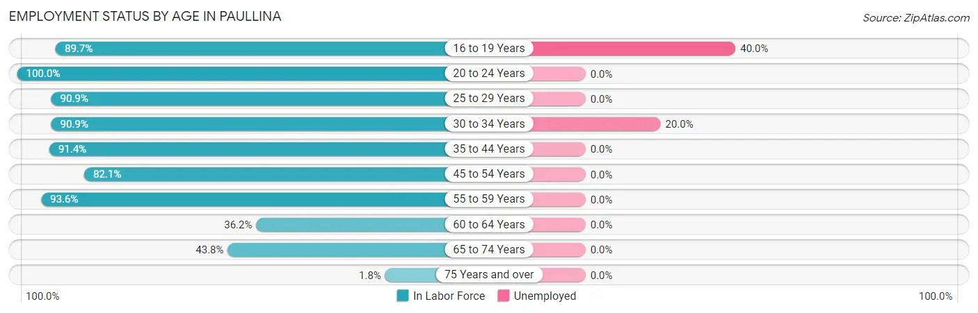 Employment Status by Age in Paullina