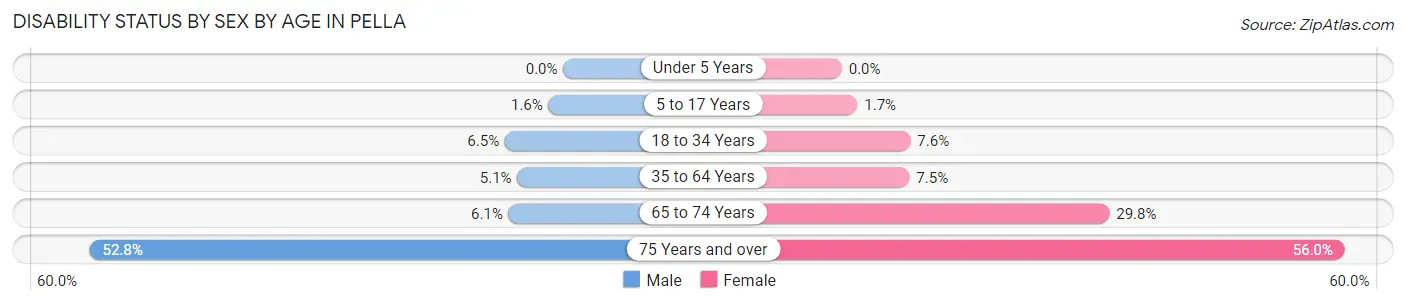 Disability Status by Sex by Age in Pella