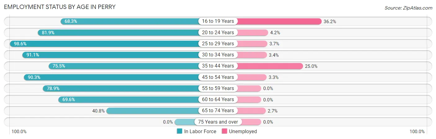 Employment Status by Age in Perry