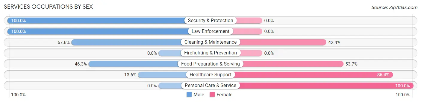 Services Occupations by Sex in Perry