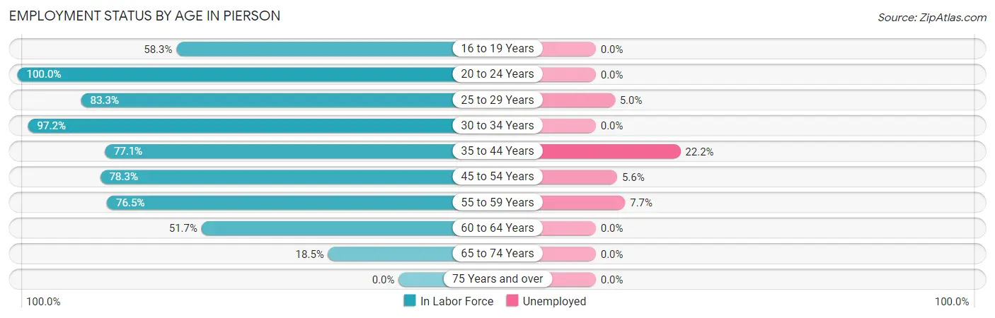 Employment Status by Age in Pierson
