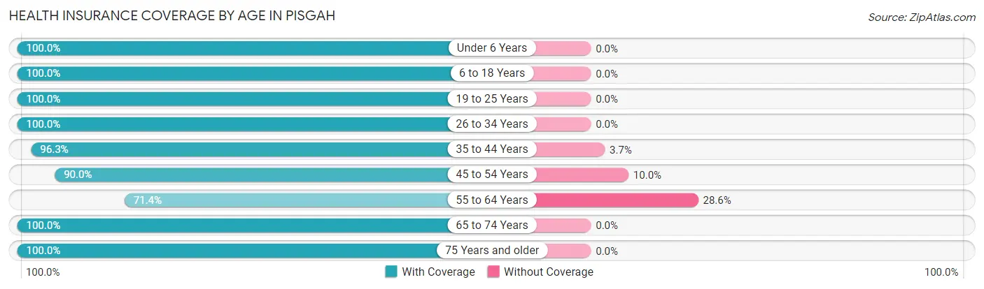 Health Insurance Coverage by Age in Pisgah