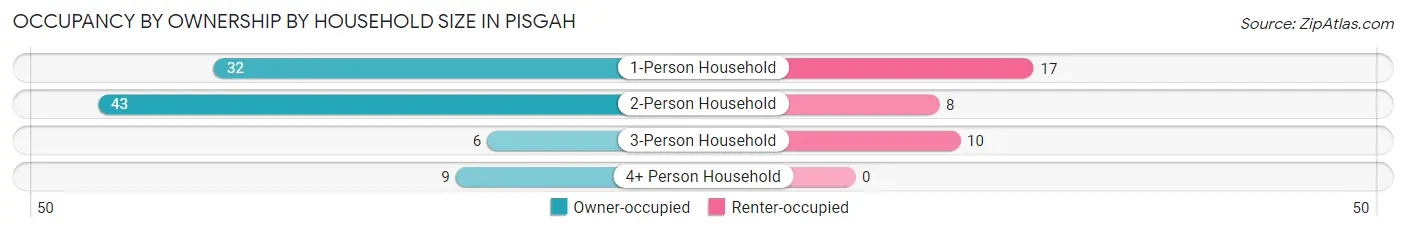 Occupancy by Ownership by Household Size in Pisgah
