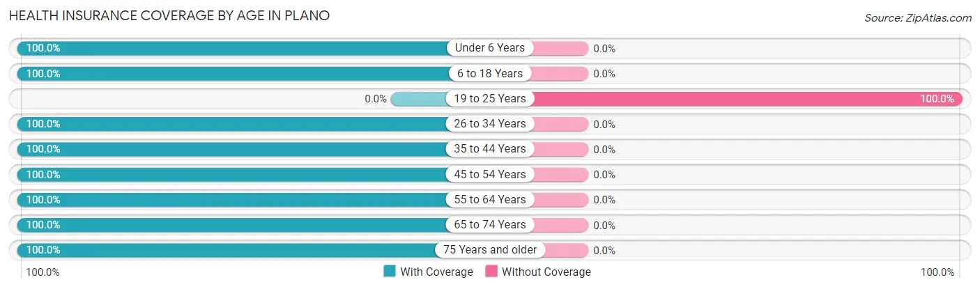 Health Insurance Coverage by Age in Plano