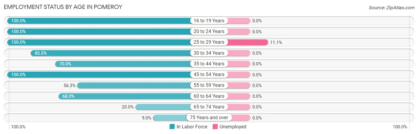 Employment Status by Age in Pomeroy