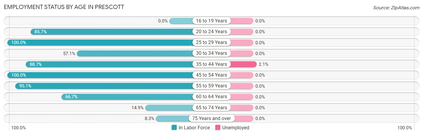 Employment Status by Age in Prescott