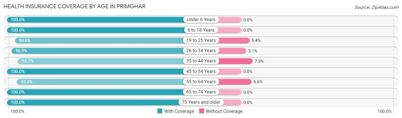 Health Insurance Coverage by Age in Primghar