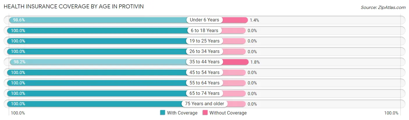 Health Insurance Coverage by Age in Protivin