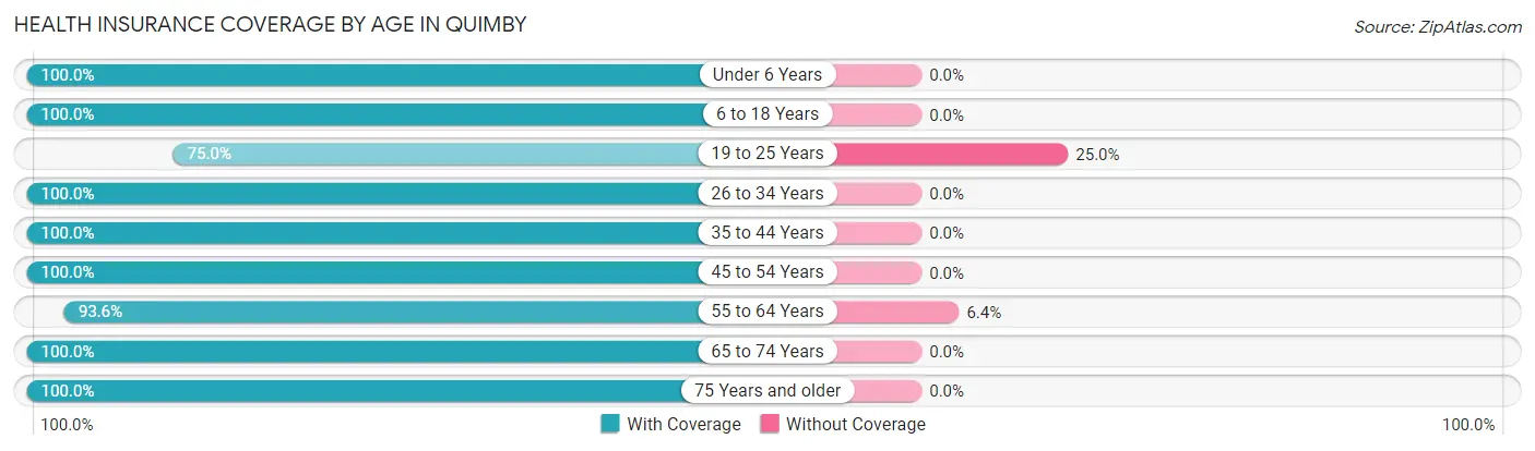 Health Insurance Coverage by Age in Quimby