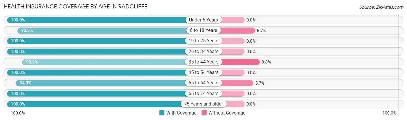 Health Insurance Coverage by Age in Radcliffe