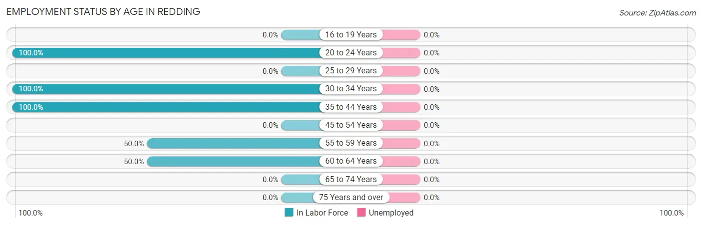 Employment Status by Age in Redding