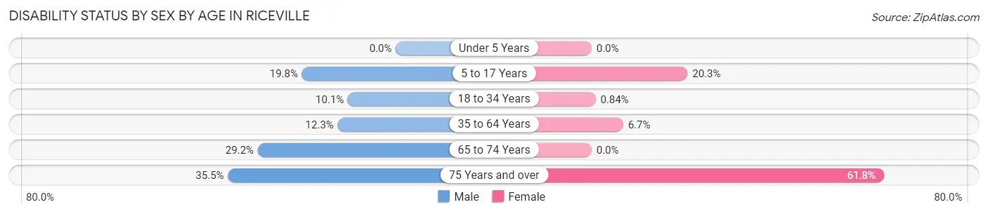 Disability Status by Sex by Age in Riceville