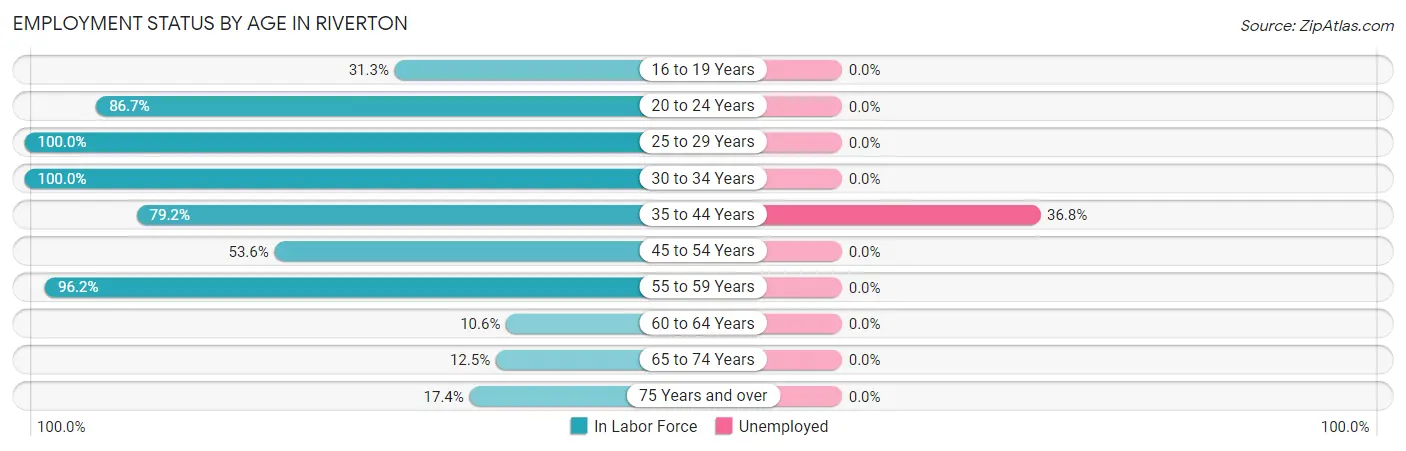 Employment Status by Age in Riverton
