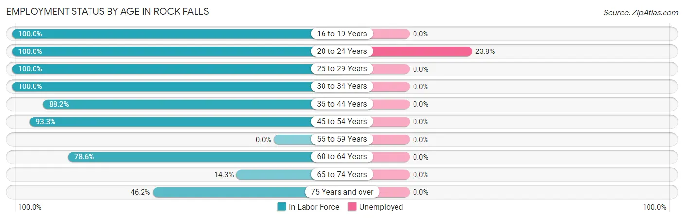 Employment Status by Age in Rock Falls