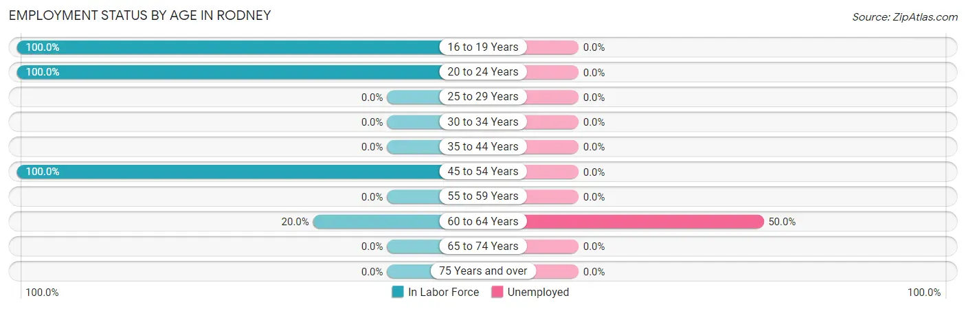 Employment Status by Age in Rodney