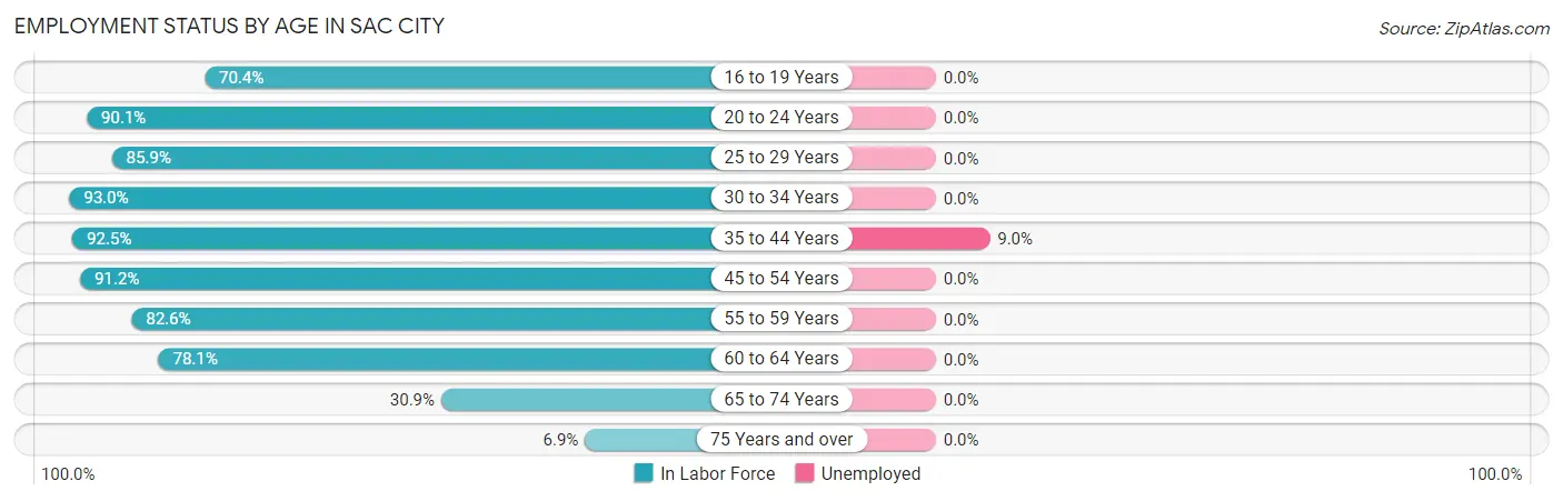 Employment Status by Age in Sac City