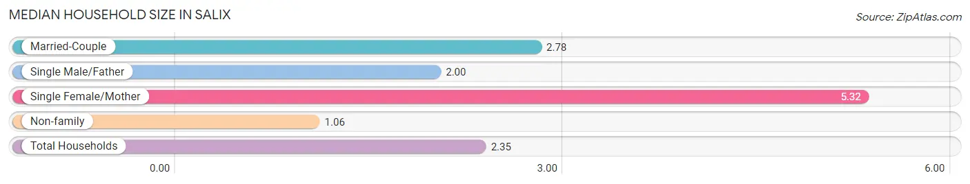 Median Household Size in Salix