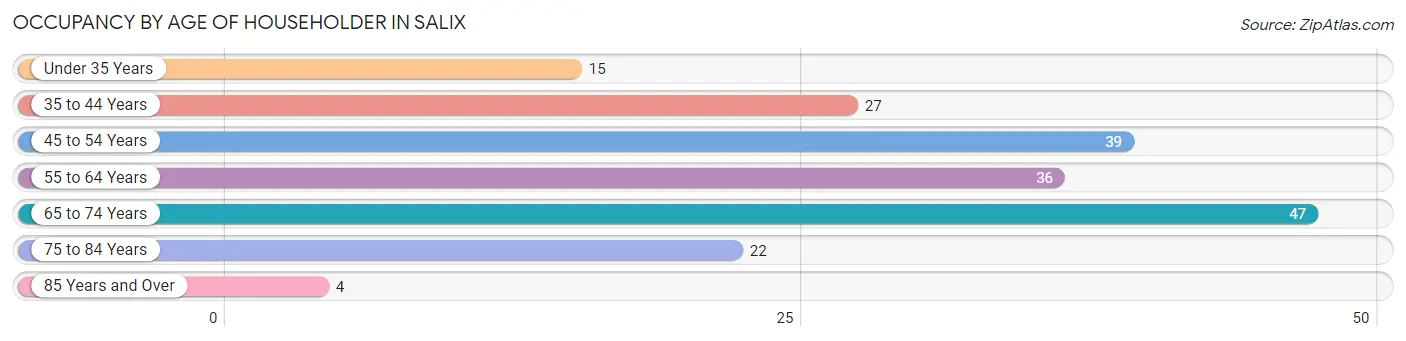 Occupancy by Age of Householder in Salix