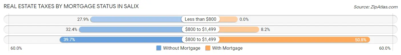 Real Estate Taxes by Mortgage Status in Salix