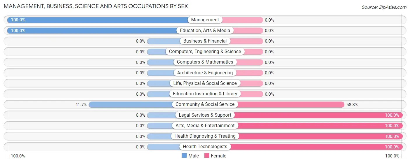 Management, Business, Science and Arts Occupations by Sex in Scarville