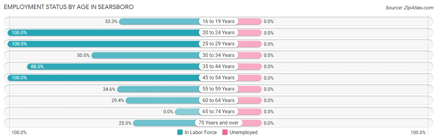 Employment Status by Age in Searsboro