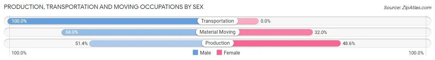 Production, Transportation and Moving Occupations by Sex in Sioux Rapids