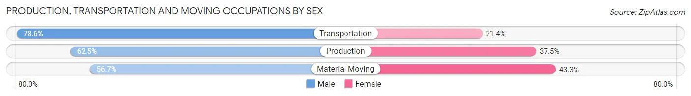 Production, Transportation and Moving Occupations by Sex in Slater