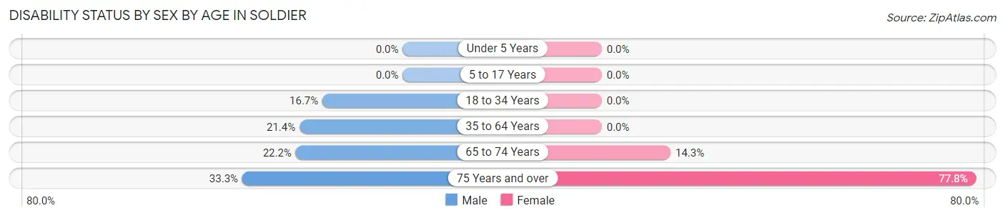 Disability Status by Sex by Age in Soldier