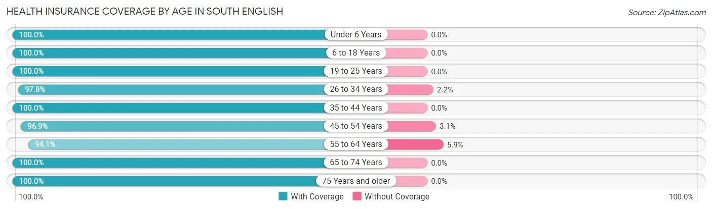 Health Insurance Coverage by Age in South English