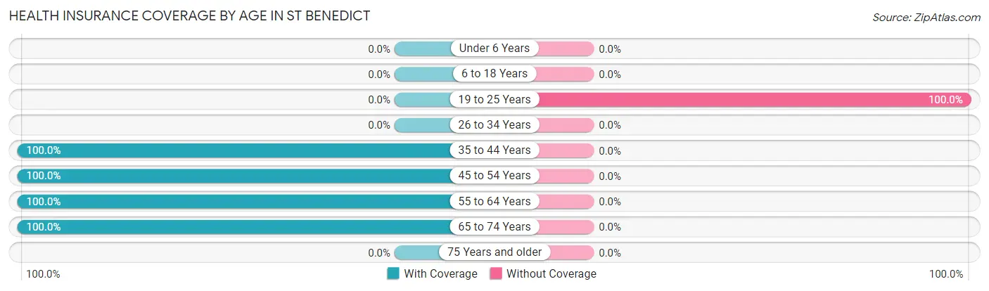 Health Insurance Coverage by Age in St Benedict