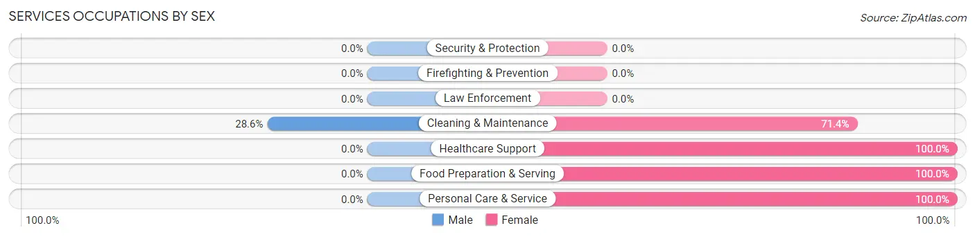 Services Occupations by Sex in Stanhope