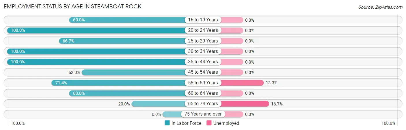 Employment Status by Age in Steamboat Rock
