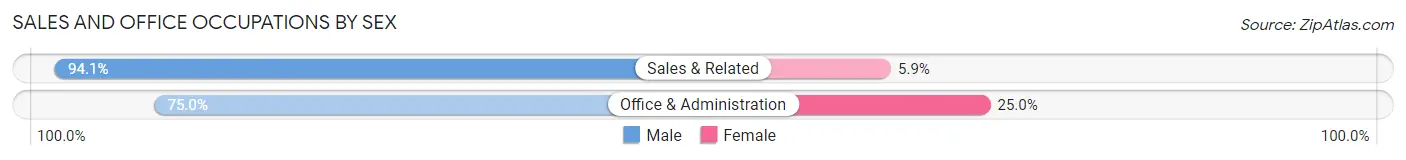 Sales and Office Occupations by Sex in Steamboat Rock