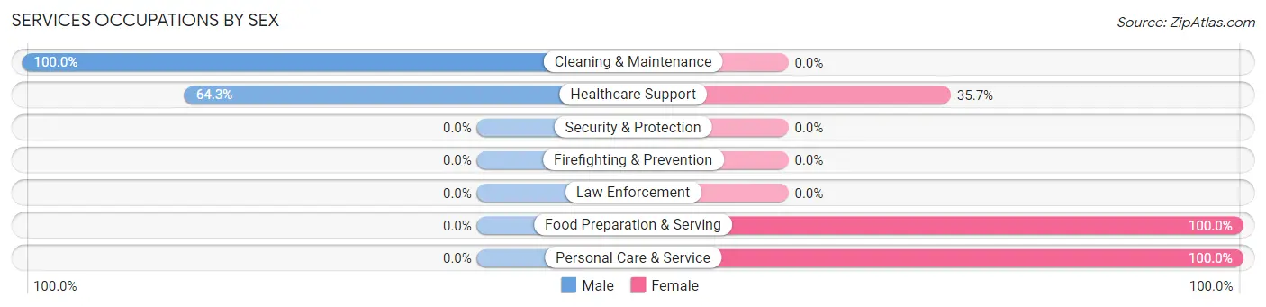 Services Occupations by Sex in Stratford