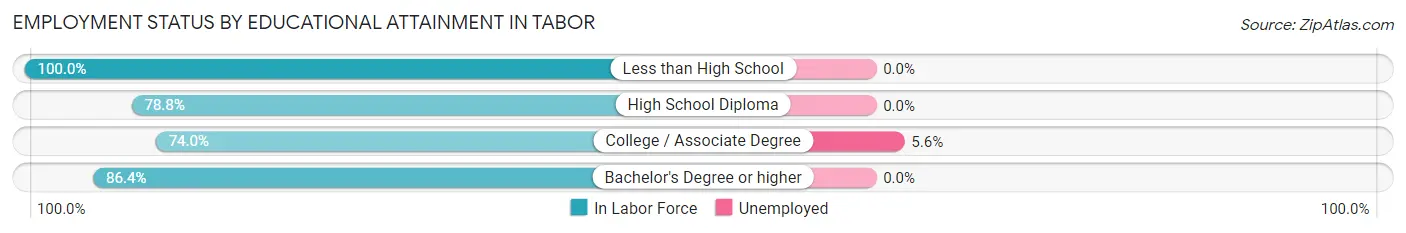 Employment Status by Educational Attainment in Tabor