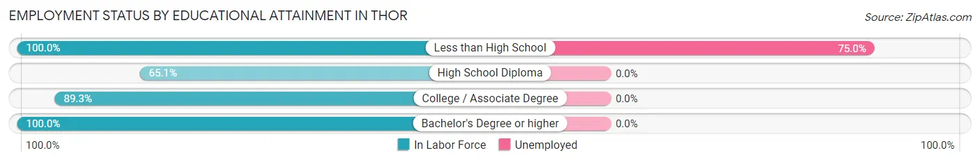Employment Status by Educational Attainment in Thor