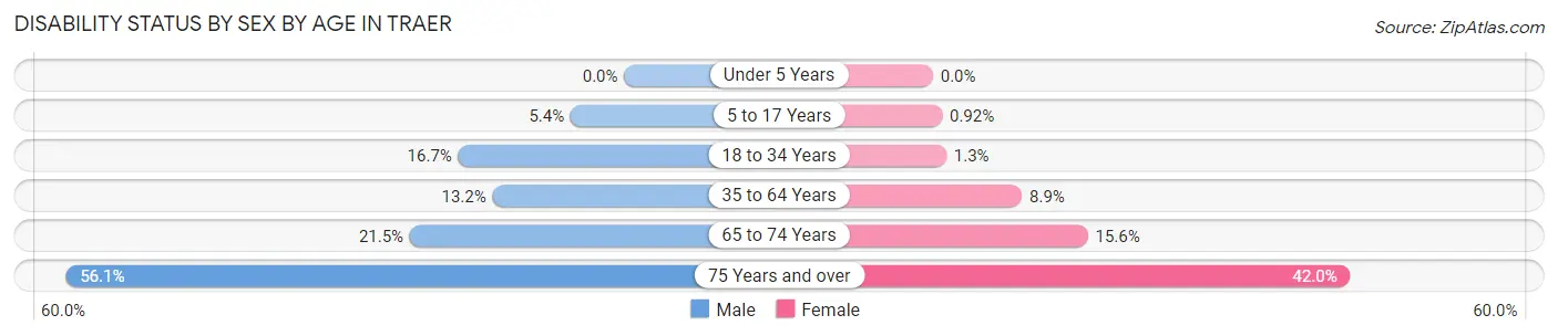 Disability Status by Sex by Age in Traer