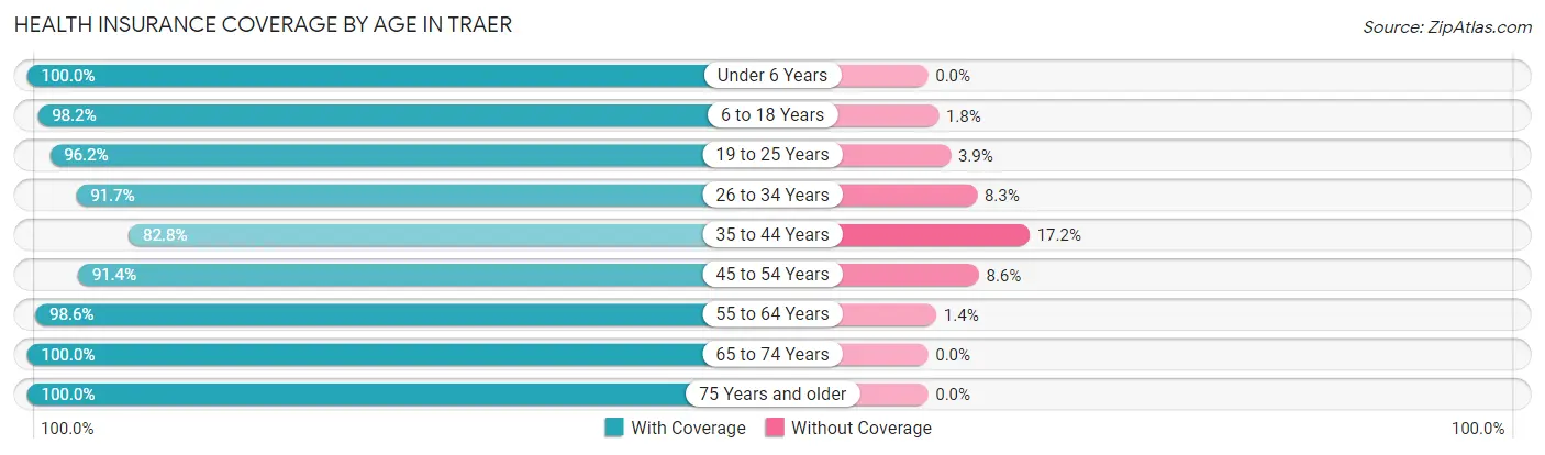 Health Insurance Coverage by Age in Traer
