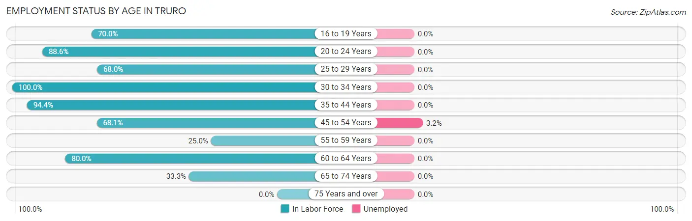 Employment Status by Age in Truro