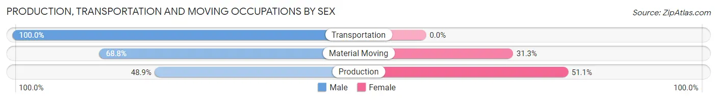 Production, Transportation and Moving Occupations by Sex in Vail