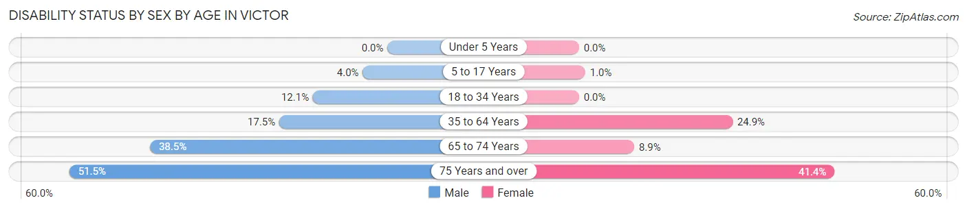 Disability Status by Sex by Age in Victor