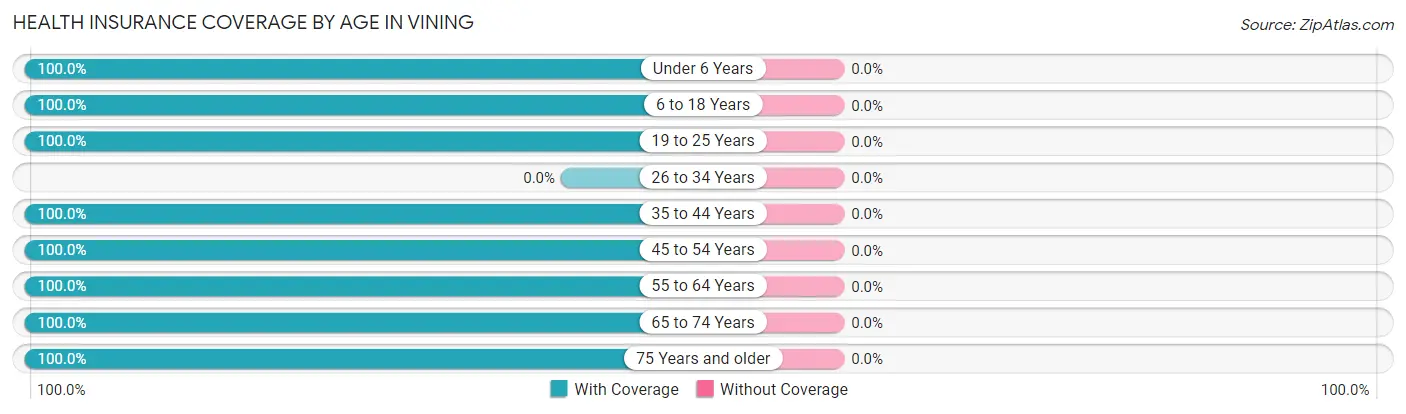 Health Insurance Coverage by Age in Vining