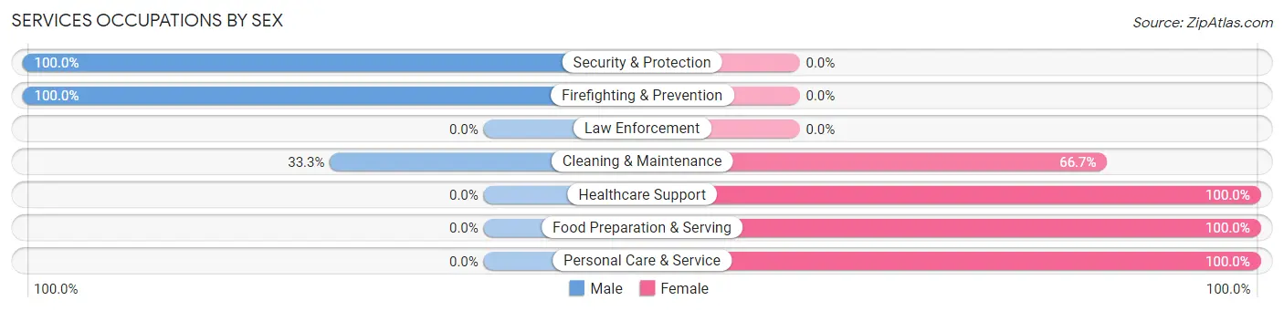 Services Occupations by Sex in Wall Lake