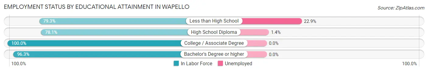Employment Status by Educational Attainment in Wapello