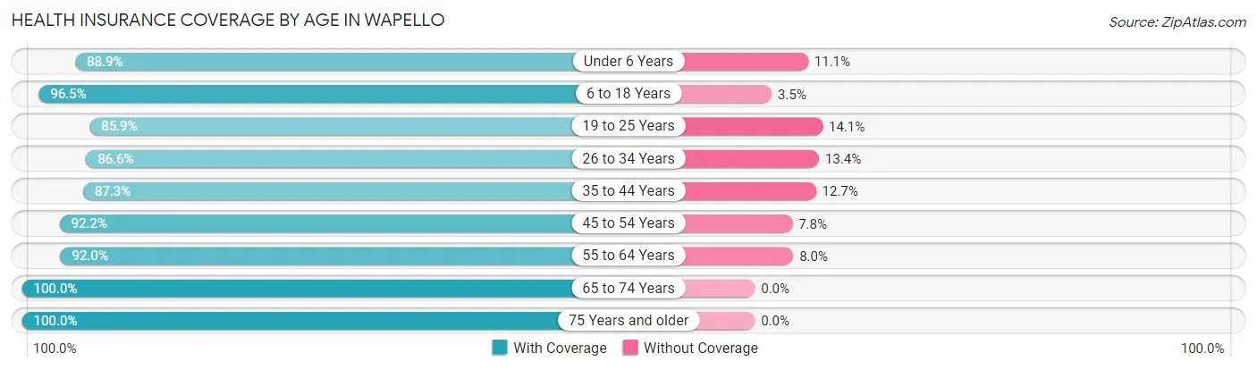 Health Insurance Coverage by Age in Wapello