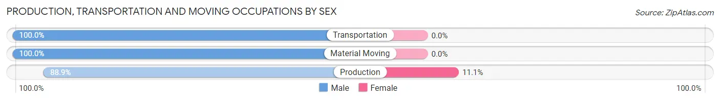 Production, Transportation and Moving Occupations by Sex in Wellman