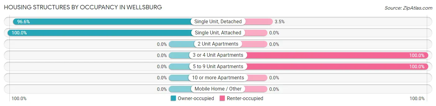 Housing Structures by Occupancy in Wellsburg